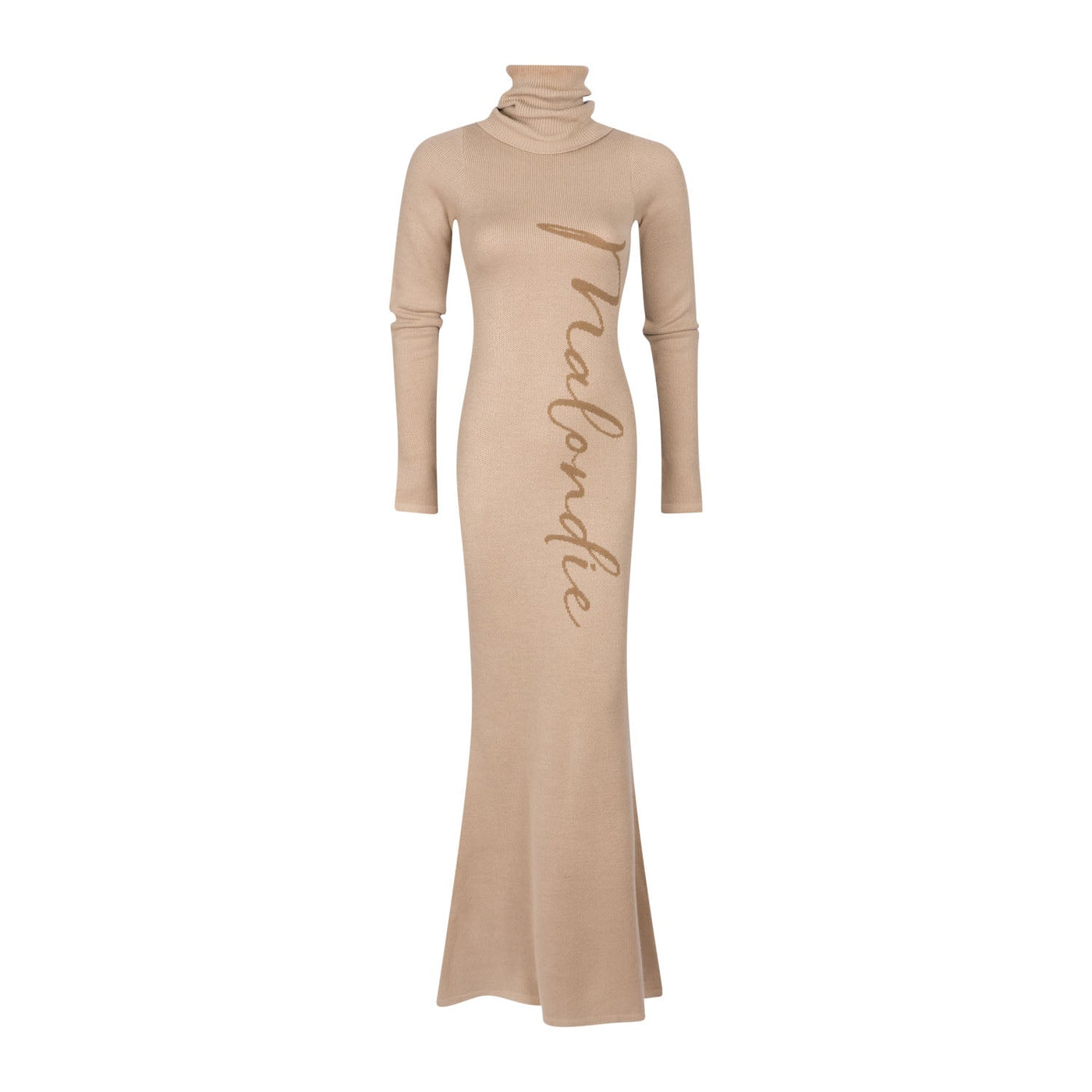 Turtleneck Knit Maxi Dress - Bark