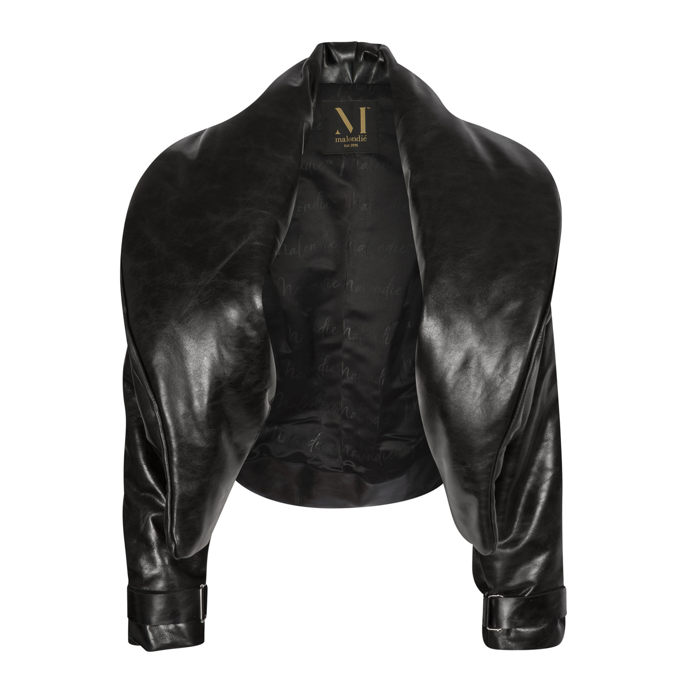 Malondie Embossed Genuine Leather Jacket
