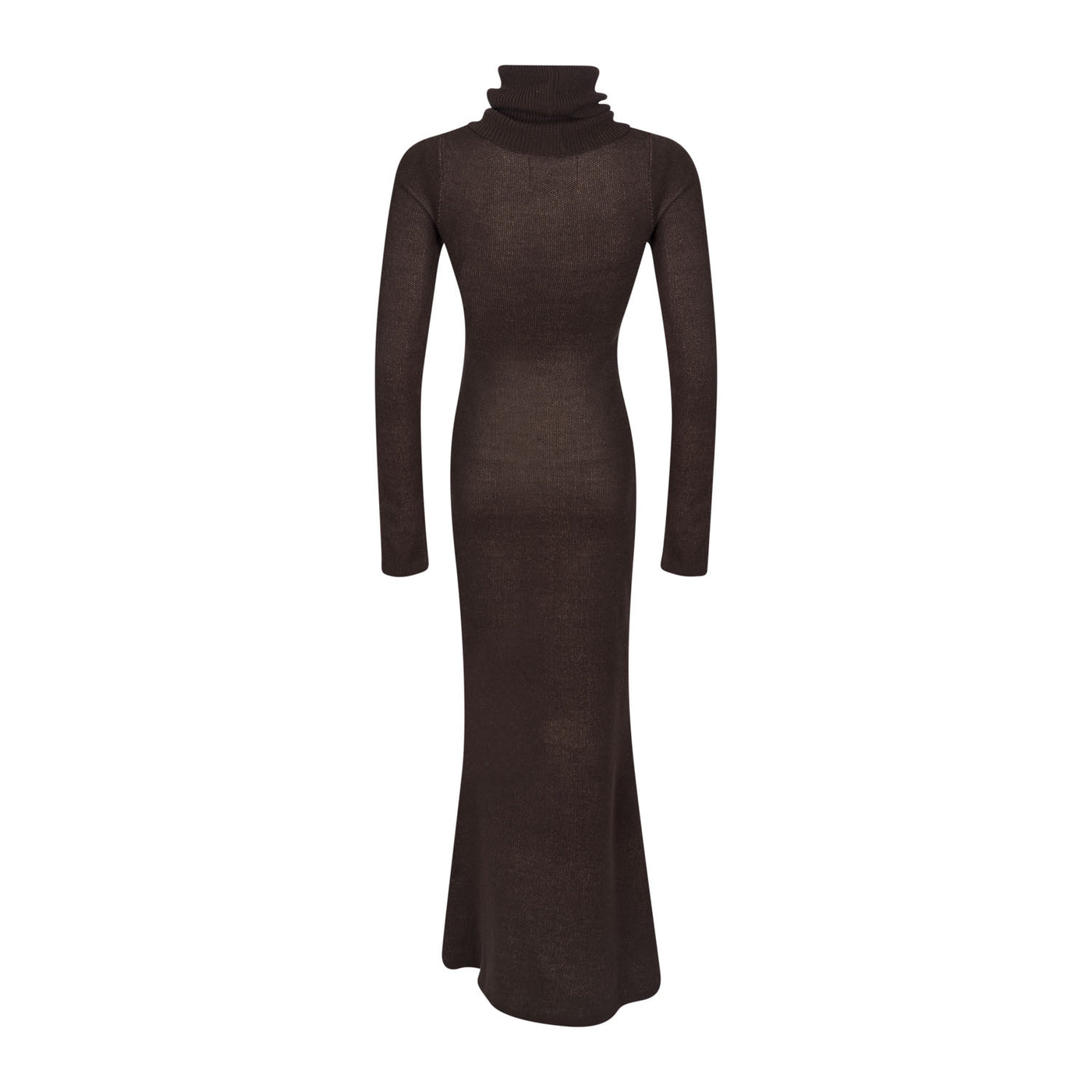 Turtleneck Knit Maxi Dress - Chocolate