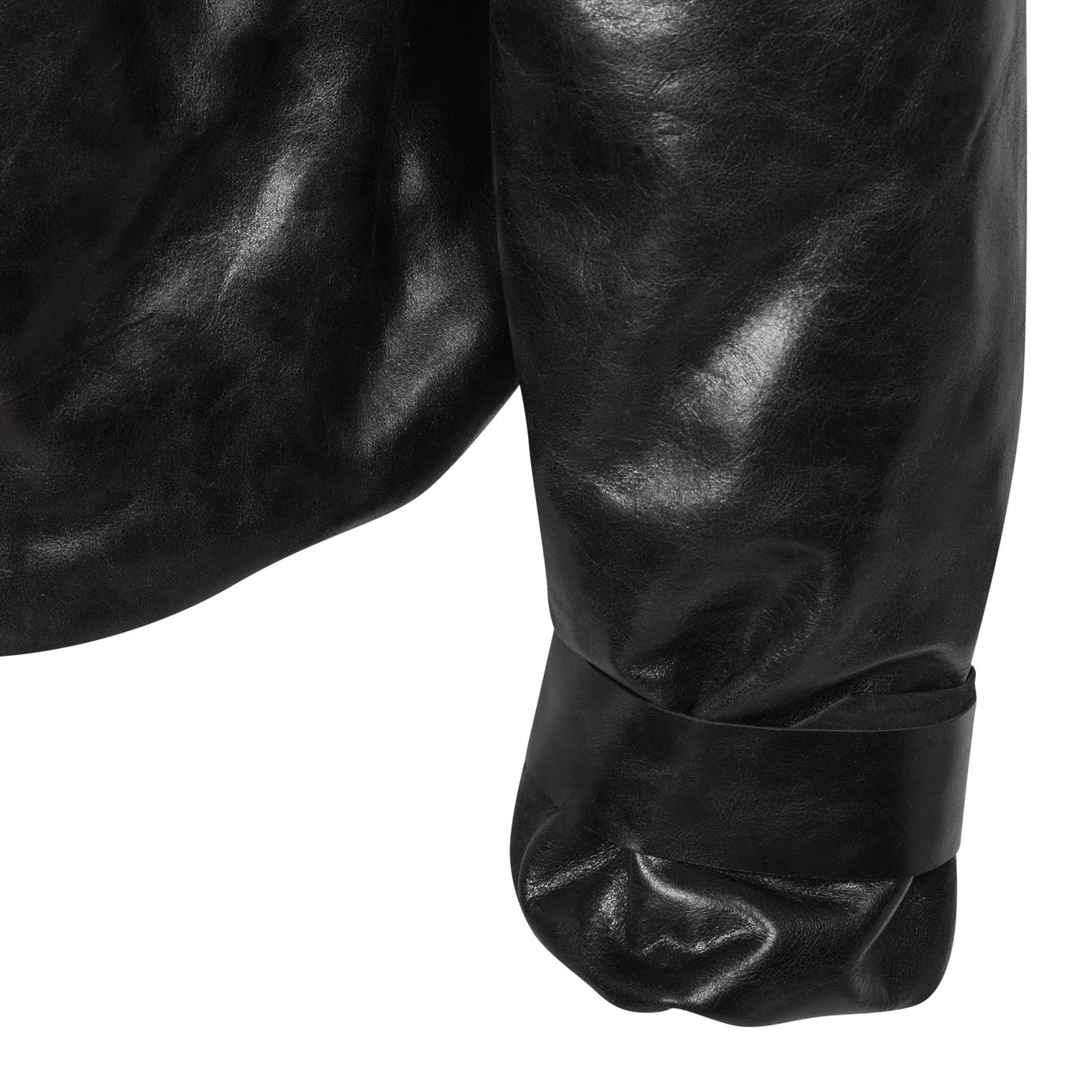 Malondie Embossed Genuine Leather Jacket