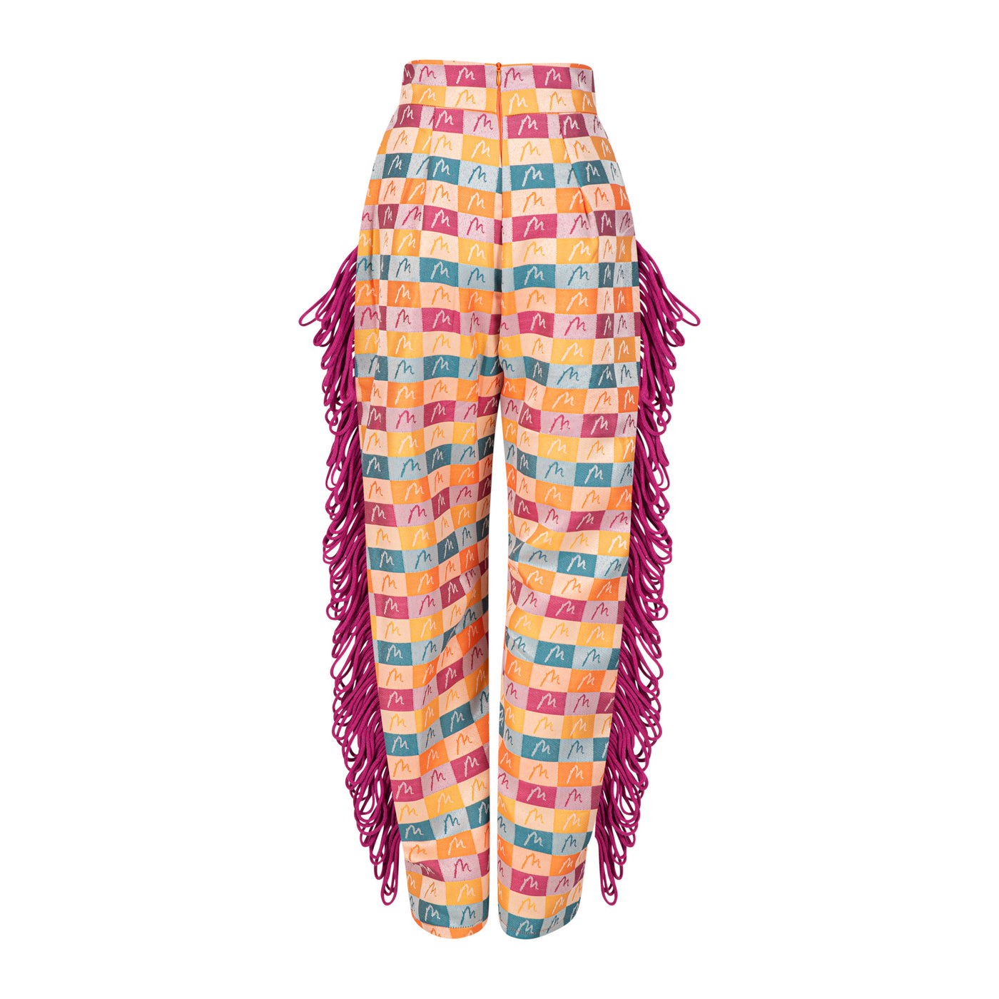 Malondie Summer Blocks Side Fringe Pants