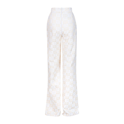 Malondie Woven Front Fringe Pants