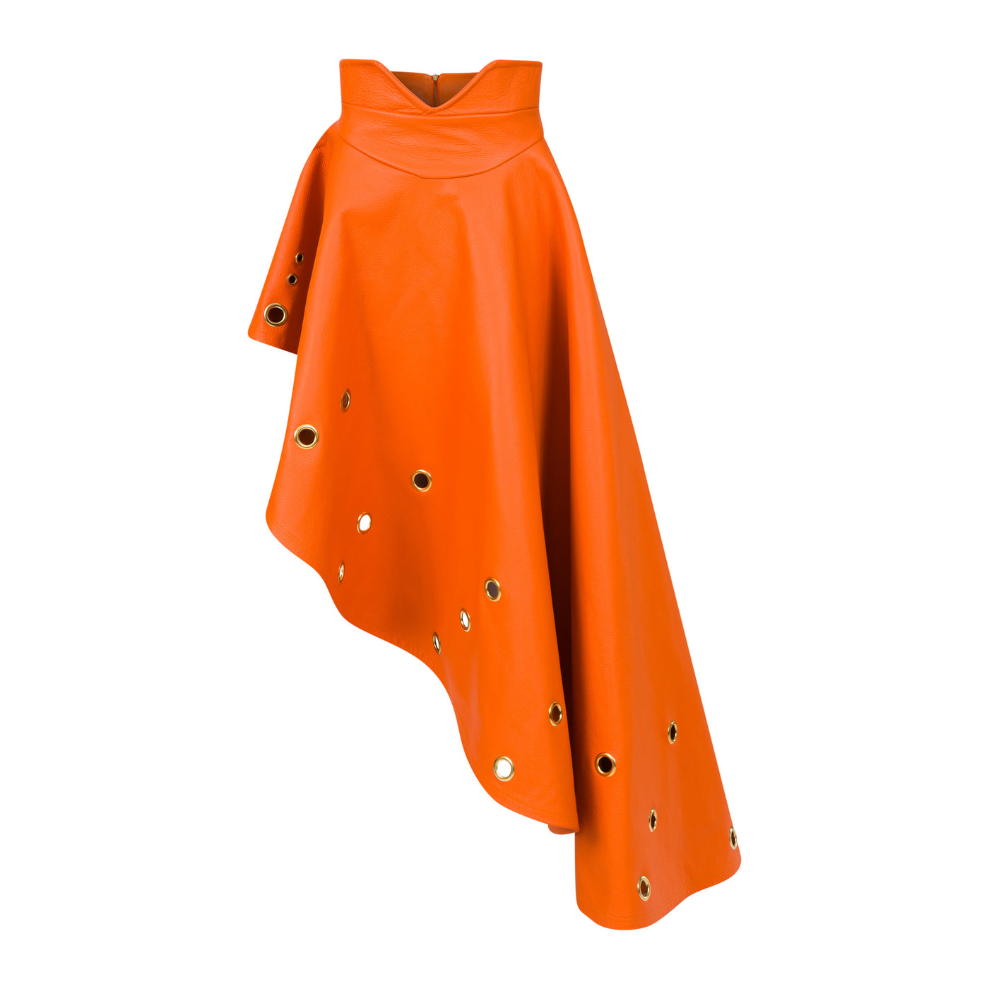 Orange Leather Skirt