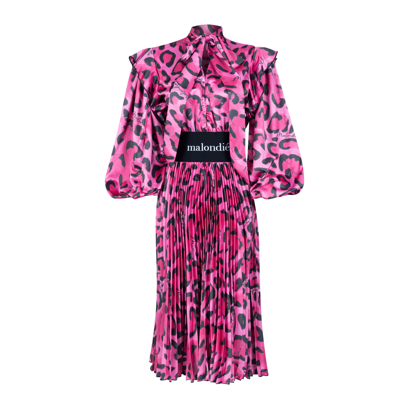 Malondie Pink Safari Pleated Dress