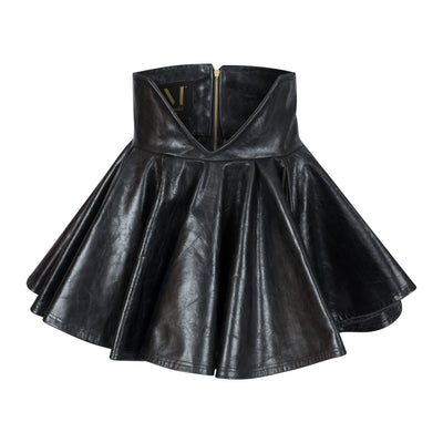 Black Minnie Leather Skirt