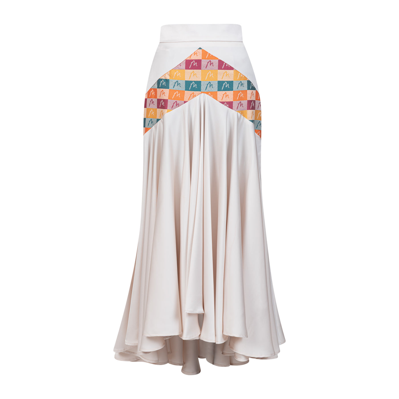 Malondie Summer Blocks Satin Skirt