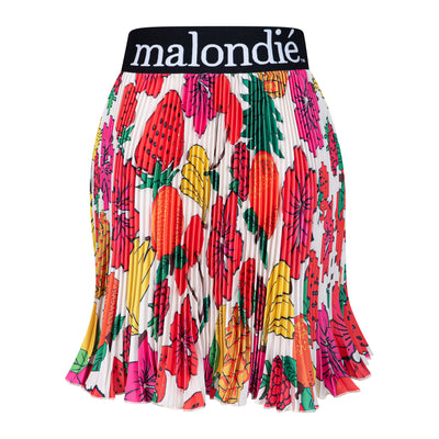 Malondie Pleated Fruits Minnie Skirt (White)