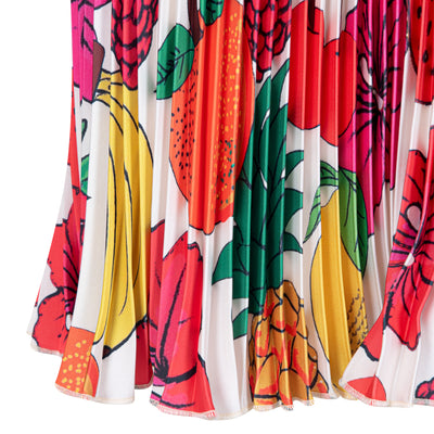 Malondie Pleated Fruits Minnie Skirt (White)