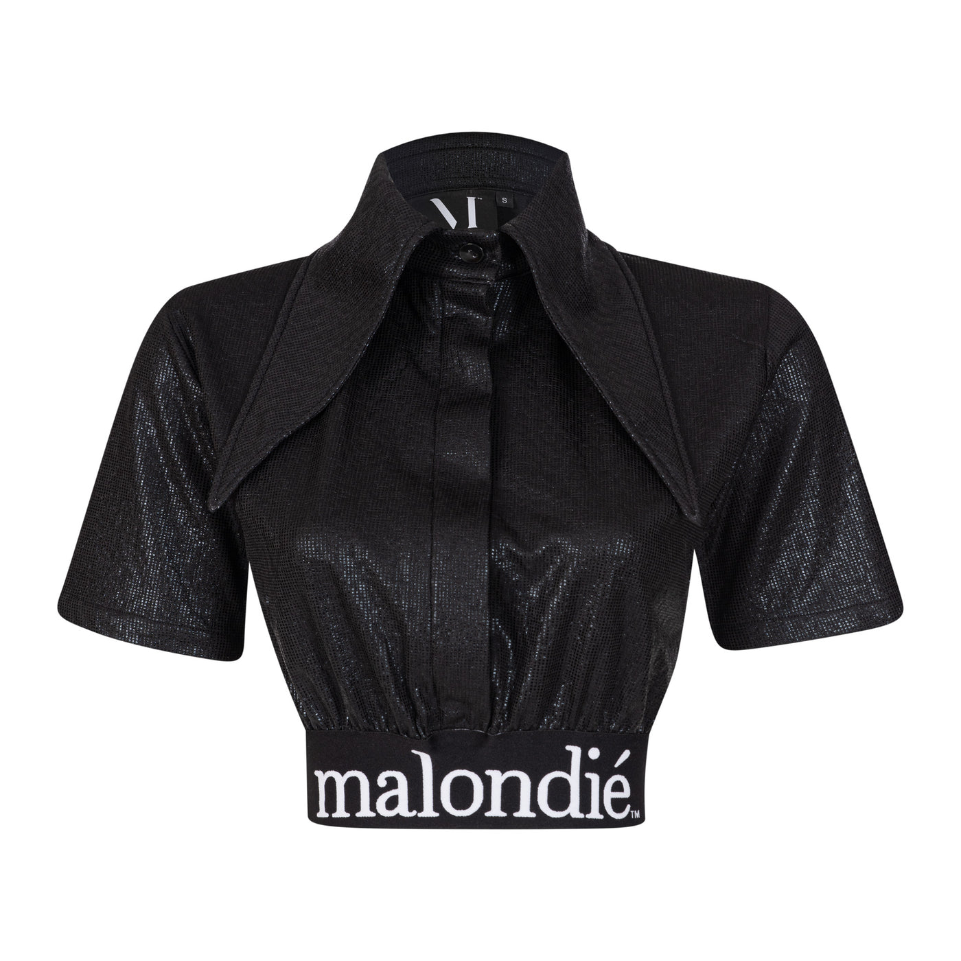 Malondie Black Glint Crop Top