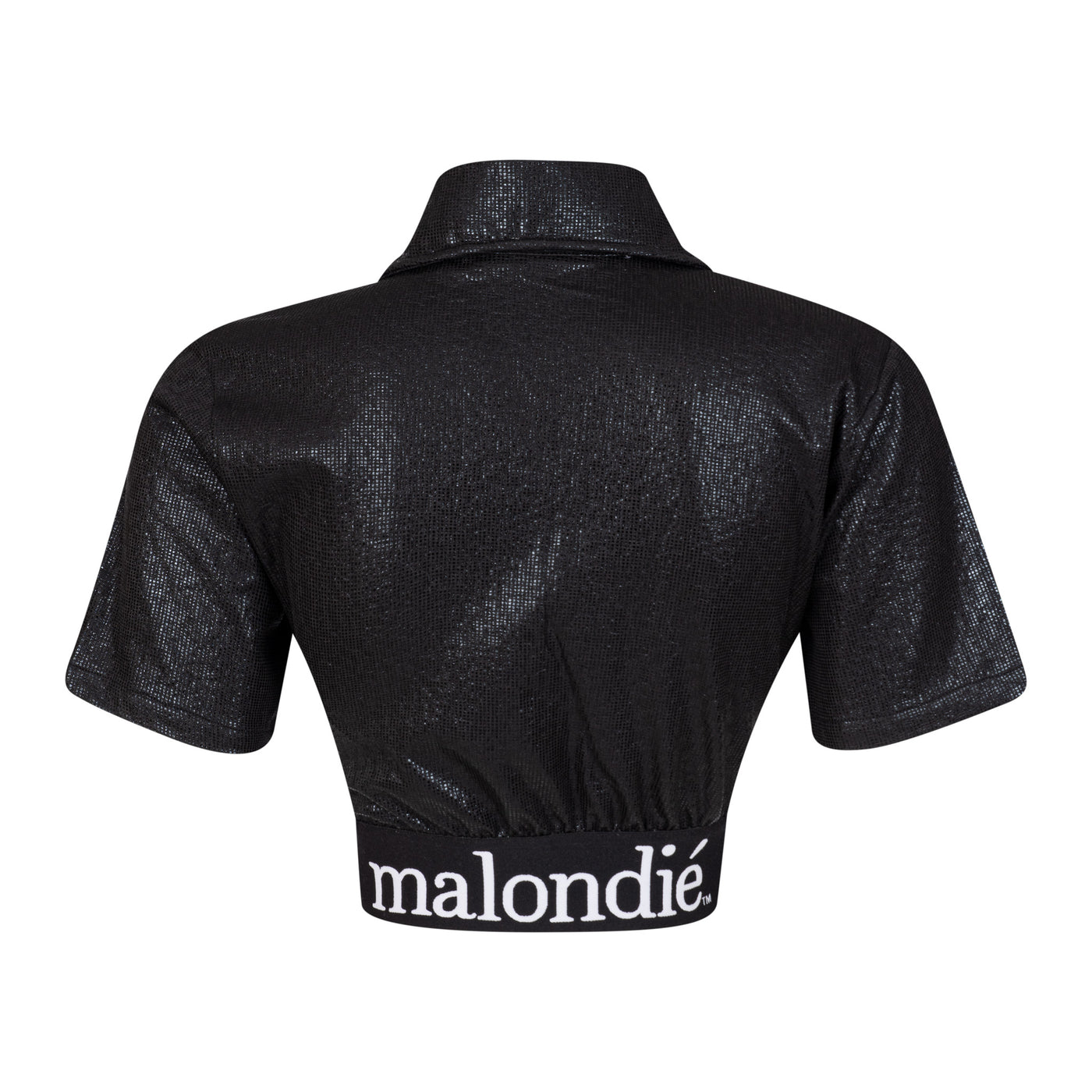 Malondie Black Glint Crop Top