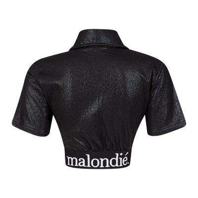 Malondie Black Glint Crop Top