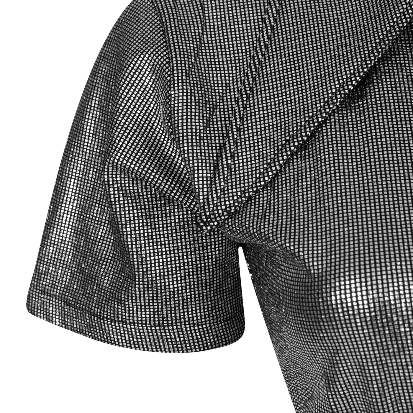 Malondie Glint Silver Crop Top