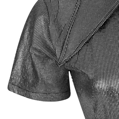 Malondie Glint Silver Crop Top