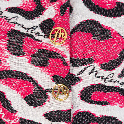 Malondie Pink Safari  Sculpted  Crop Blazer