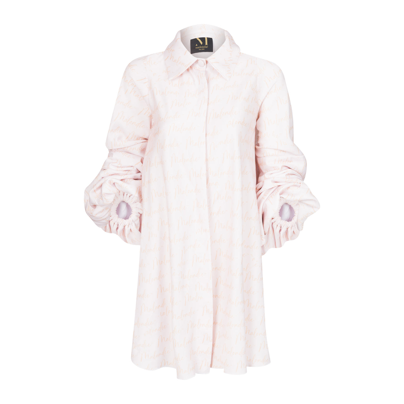 Satin Handwritten Shirt Dress