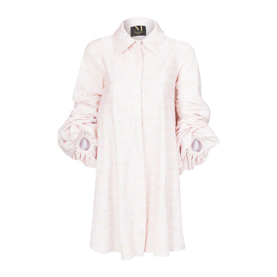 Satin Handwritten Shirt Dress