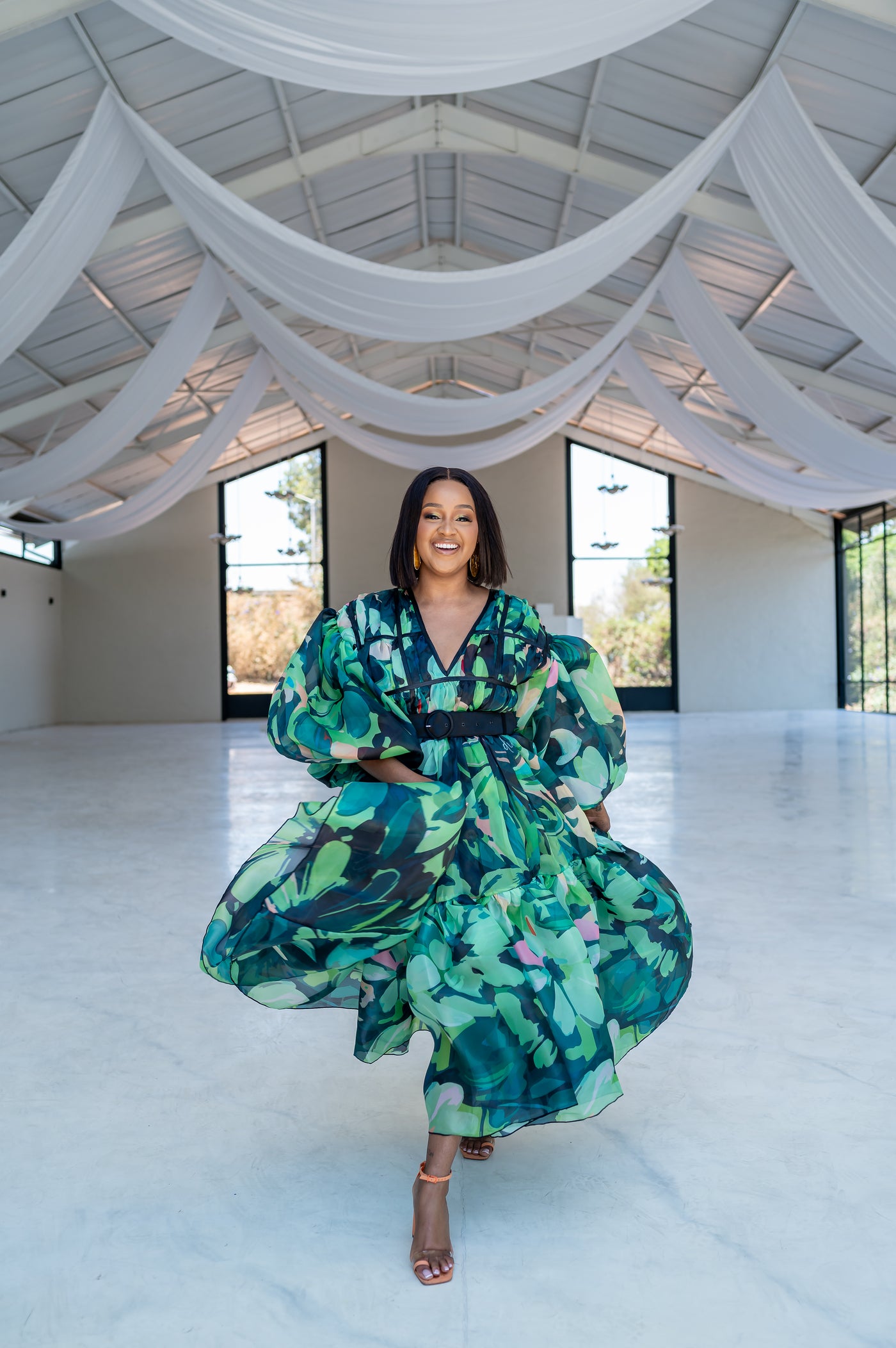 Malondie Organdie Green Summer Dress
