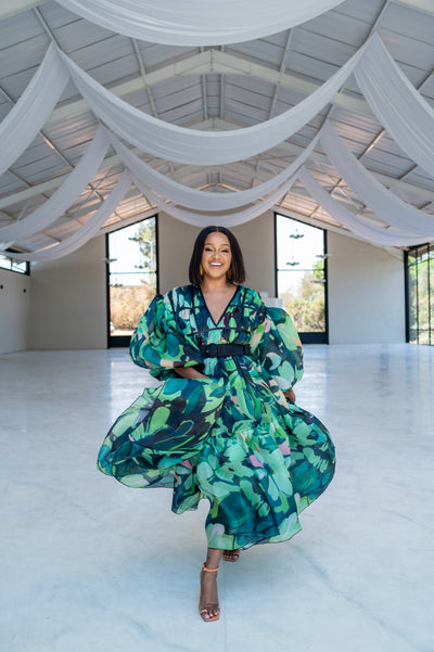 Malondie Organdie Green Summer Dress