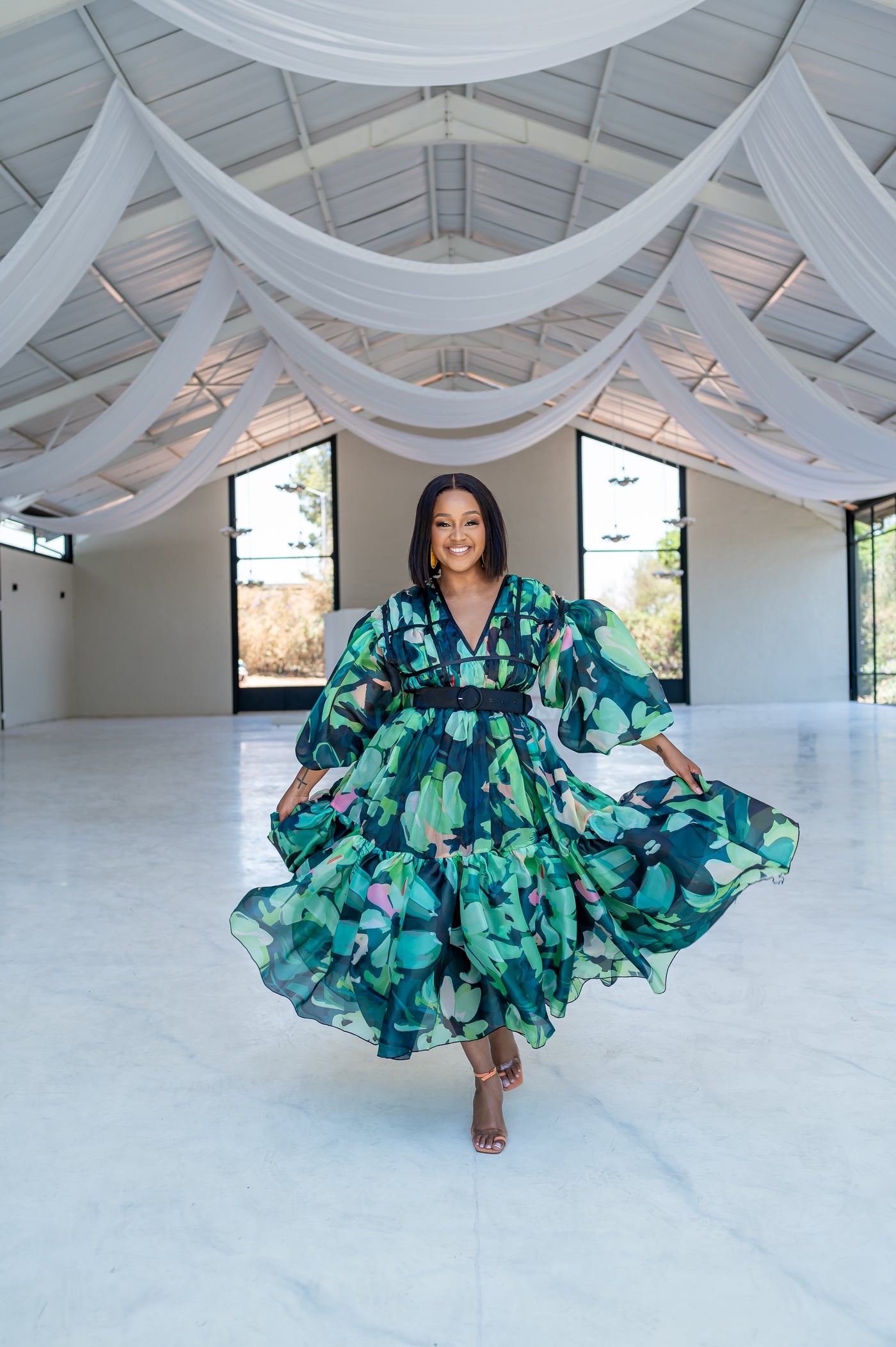 Malondie Organdie Green Summer Dress