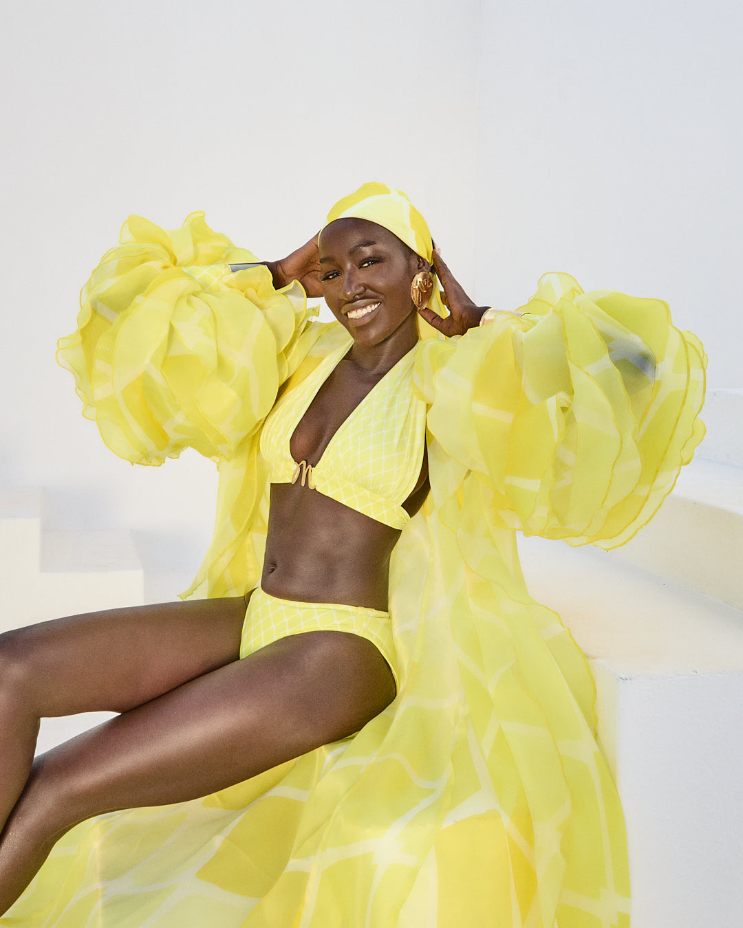 Malondie Fading Yellow Bikini Set