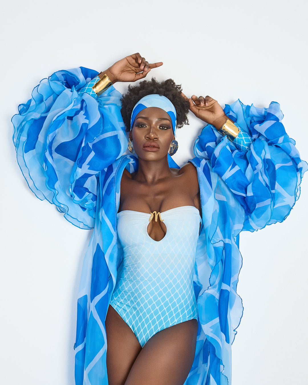 Malondie Fading Blue One-Piece Swimsuit