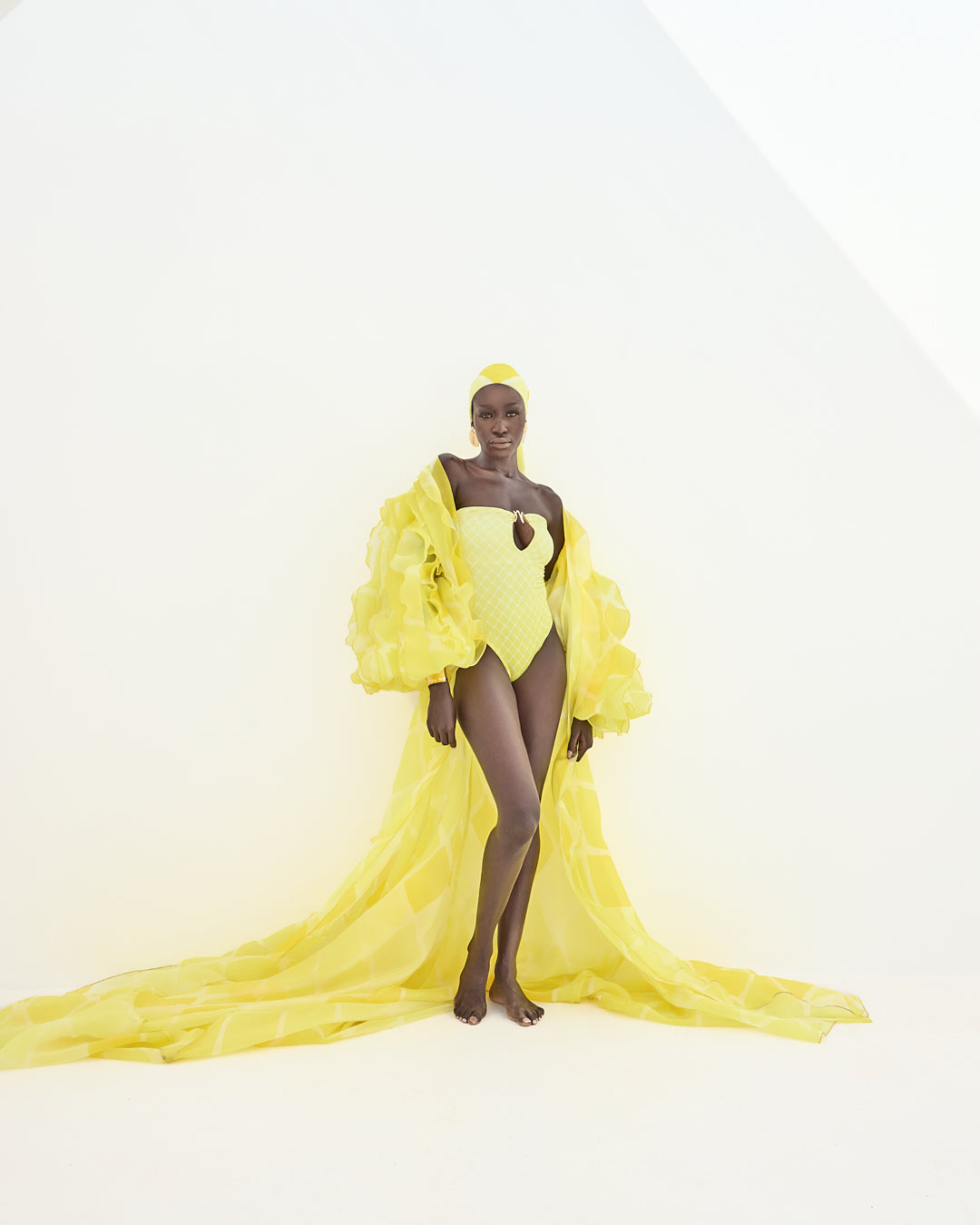 Malondie Fading Yellow One Piece Swimsuit