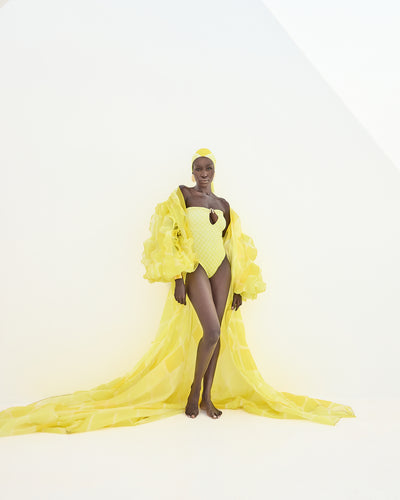 Malondie Fading Yellow One Piece Swimsuit
