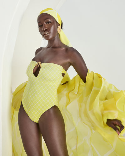 Malondie Fading Yellow One Piece Swimsuit