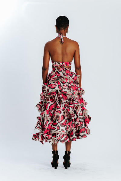 Malondie Ruffle Pink Safari Skirt