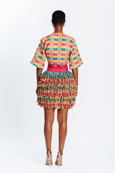 Malondie Summer Block Crop Blouse
