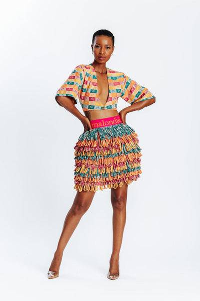 Malondie Summer Block Crop Blouse