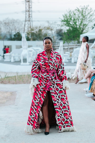 Pink Safari Woven Kimono