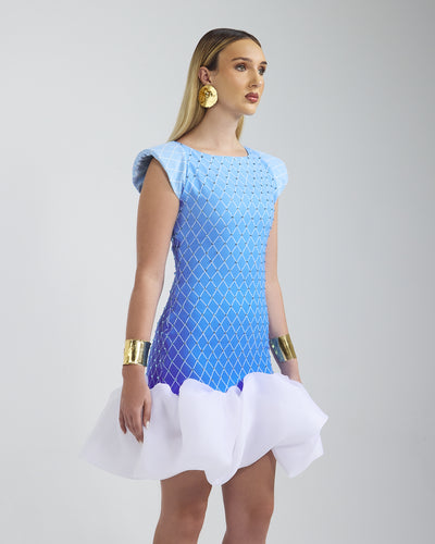 Malondie Blue Fading Minnie Dazzled Dress