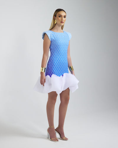 Malondie Blue Fading Minnie Dazzled Dress