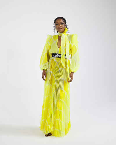 Malondie Pleated Organdie Maxi Dress