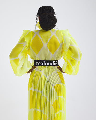 Malondie Pleated Organdie Maxi Dress