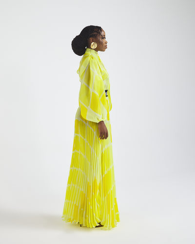 Malondie Pleated Organdie Maxi Dress