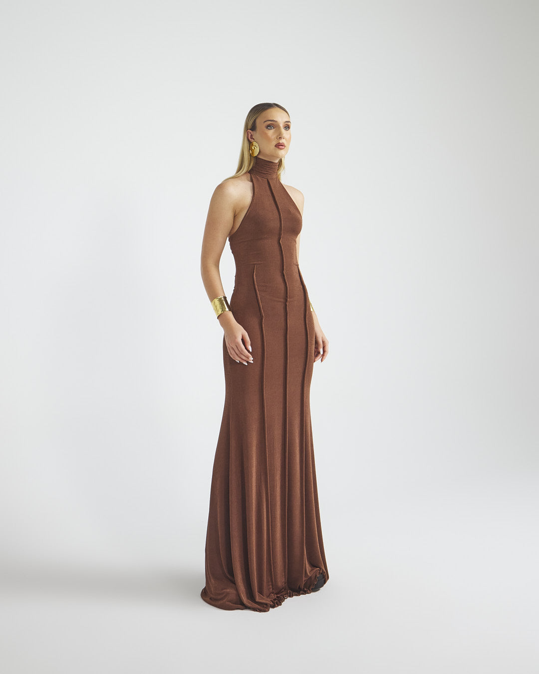 Malondie Choco Slinky Maxi Dress