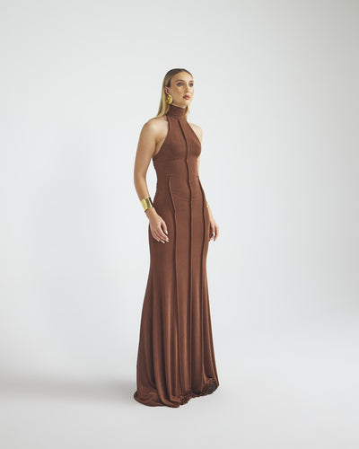 Malondie Choco Slinky Maxi Dress