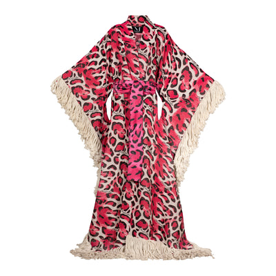 Pink Safari Woven Kimono