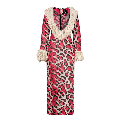 Pink Safari Woven Maxi Dress