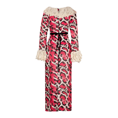 Pink Safari Woven Maxi Dress