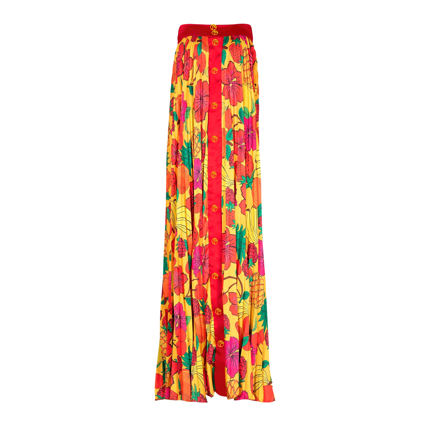 Fruits Pleated Maxi Dress