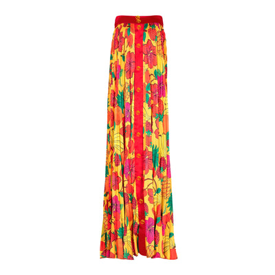 Fruits Pleated Maxi Dress