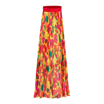Fruits Pleated Maxi Dress