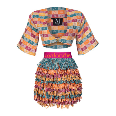 Malondie Summer Block Crop Blouse