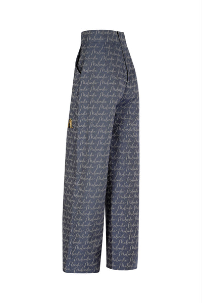 Malondie Woven Denim Wideleg Pants