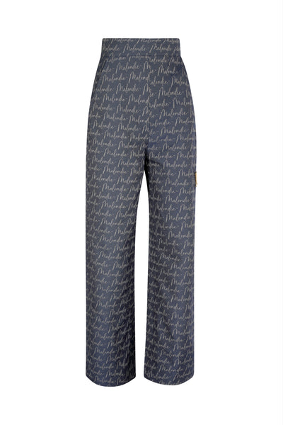 Malondie Woven Denim Wideleg Pants
