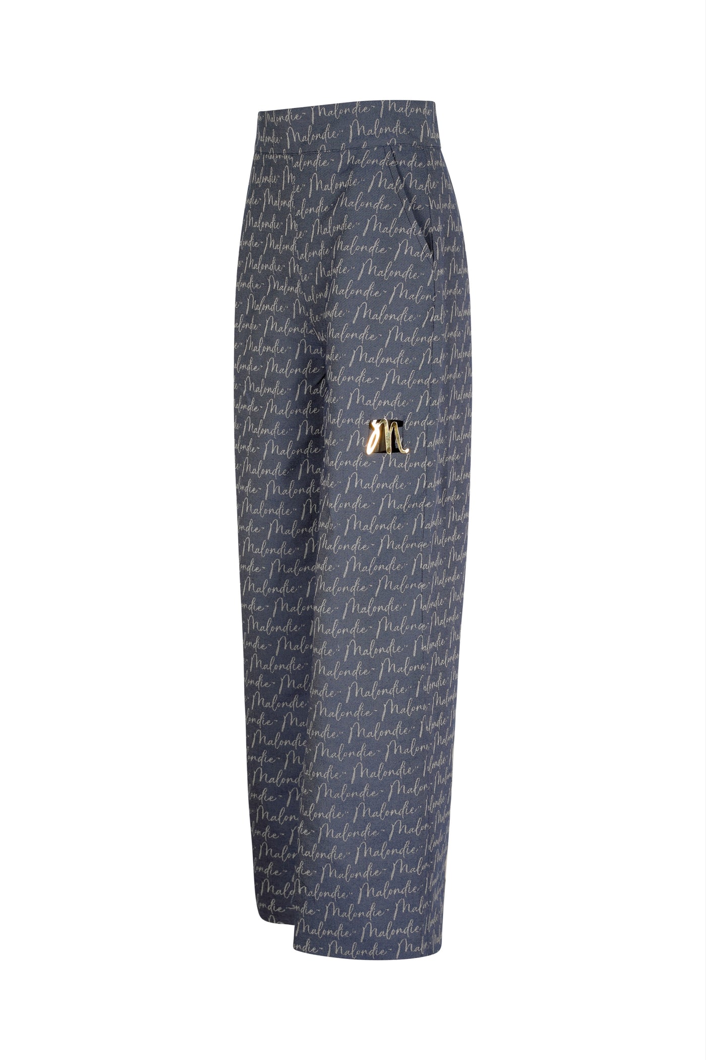 Malondie Woven Denim Wideleg Pants